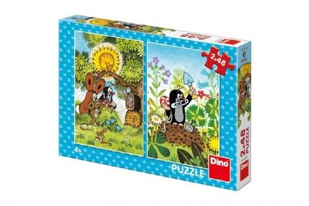 Dino puzzle Krtek 2x48 dlk 18x26cm v krabici 27x19x4cm