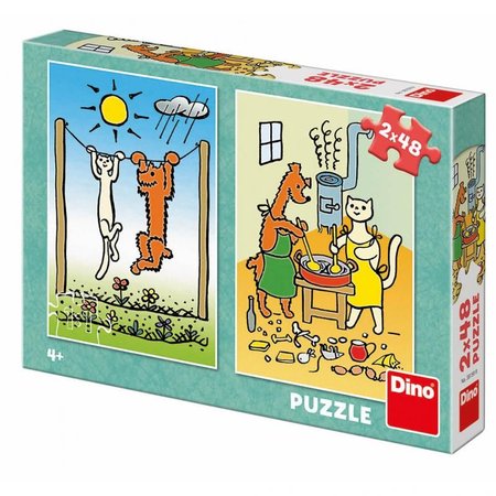 Dino puzzle Pejsek a koika 2x48D