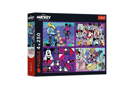 Trefl Puzzle 4x250 - Dobrodrustv Mickey Mouse