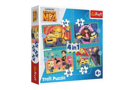 Trefl Puzzle 4v1 J, padouch 4/Mimoni