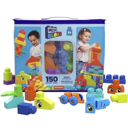 Mega Blocks Podn velk pytel kostek - modr HHM96