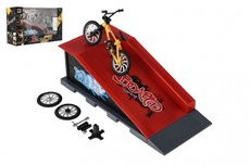 Skatepark - kolo prstov roubovac s rampou plast 10cm s doplky 3 barvy v krabici