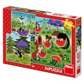 Dino puzzle Krteček a paraplíčko 3x55D