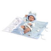 Llorens 73897 NEW BORN CHLAPEČEK - realistická panenka miminko s celovinylovým tělem 40 cm